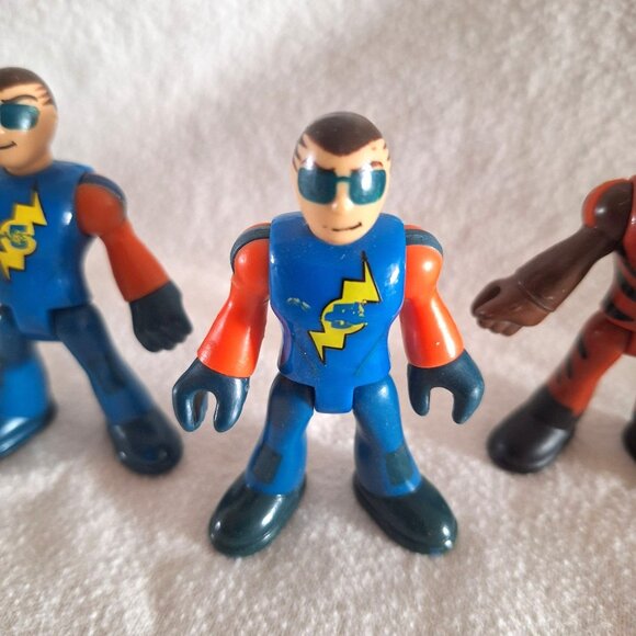 Imaginext Sky Racers 3 Figures 2 Orange & Blue 1 Red - Picture 3 of 15